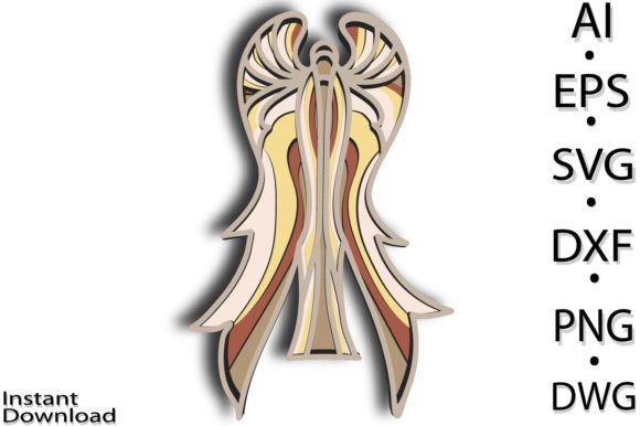 3d Angel Multilayer Svg/Lasercut: A Unique Layered Design