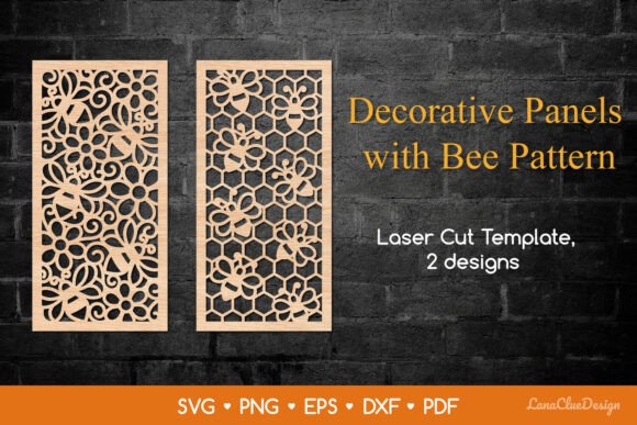 Bee Decorative Vertical Panels SVG for Modern Spaces