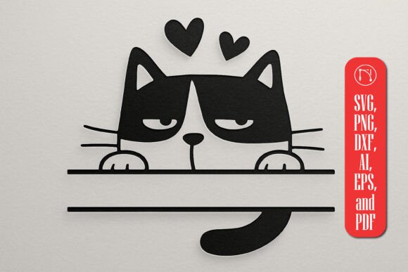 Charming Cat Monogram SVG for Personalized Crafts