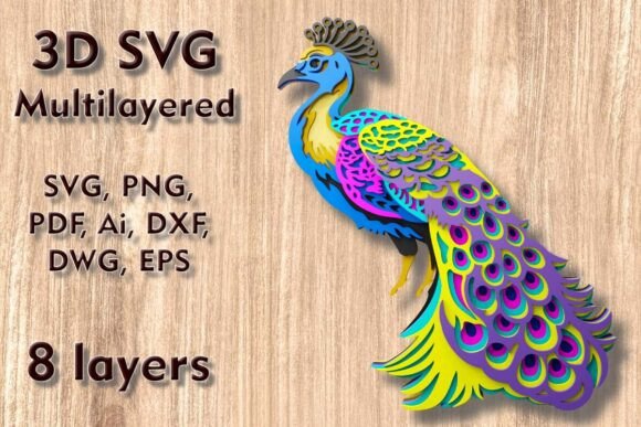 Create Stunning 3D Art with Peacock SVG Files
