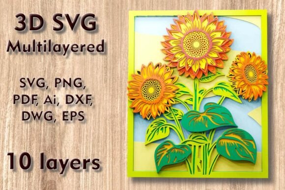 Create Stunning 3D Sunflower Art with SVG Laser Files