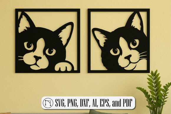 Cricut Cats Wall Art Decor SVG Cut File