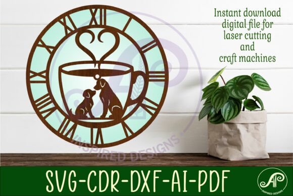 Dog Friendly Cafe Wall Clock Laser Cut