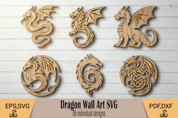 Dragon Wall Art Laser Cut SVG: Mythic Designs for Crafters