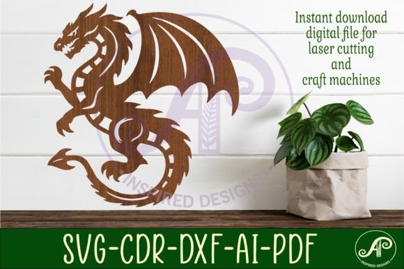 Dragon Wall Art Sign: SVG Laser Cut File