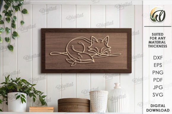 Elegant Fox Line Art for Laser Cut and SVG Projects