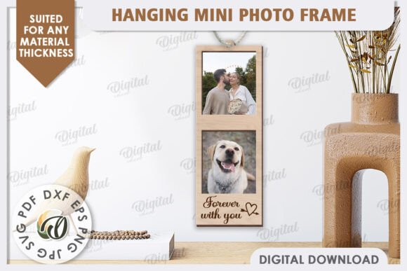 Elegant Hanging Mini Photo Frame Laser Cut Design