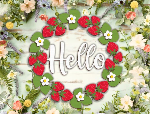 Hello Summer Strawberry Sign -Break Jhon