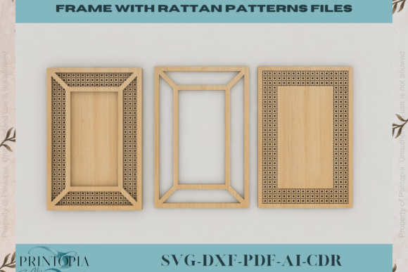 Infuse Natural Elegance with Rattan Frame Cut File 104