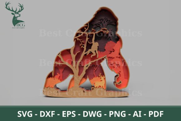 Layered Chimpanzee SVG Cut File: Bring the Jungle to Life