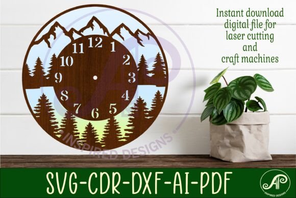 Mountains and Forest Clock Wall Clock