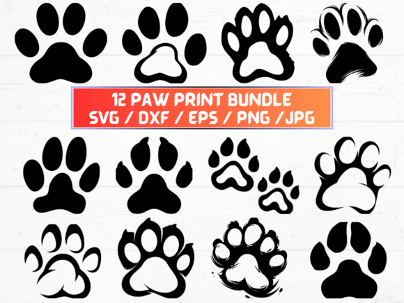 Paw Print SVG, DXF, EPS, JPG, PNG: Creative Design Files