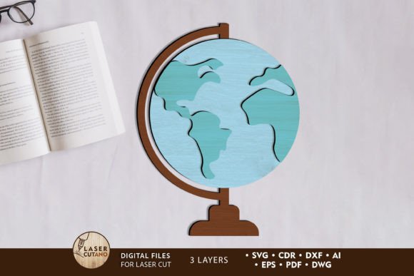 School Globe Laser Cut Template: A Creative Back-to-School Design