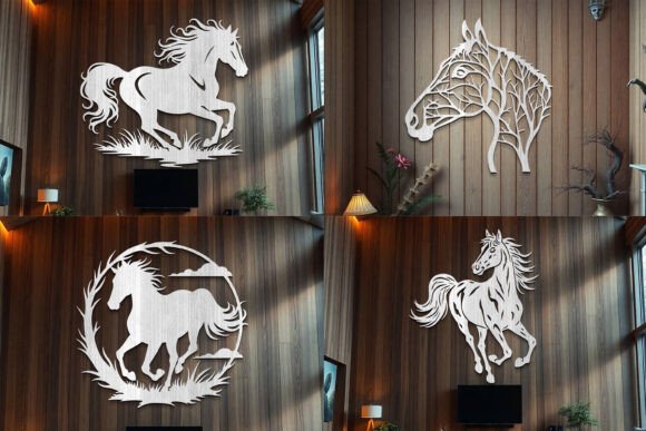 Stunning Laser Cut Horse Sign Wall Art SVG