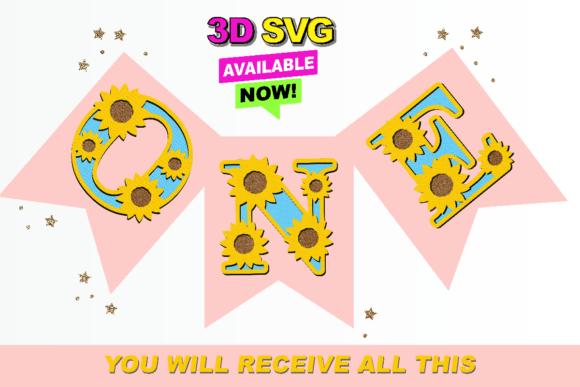 Sunflower Alphabet 3D SVG: Vibrant Letters for Crafts