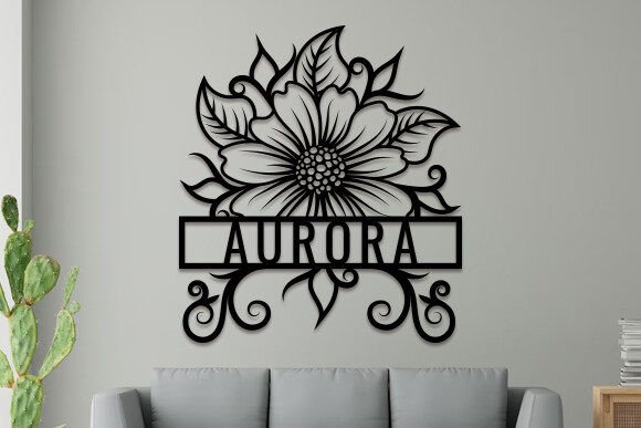 Sunflower Name Sign Laser Cut SVG: A Design Asset for Personalized Decor