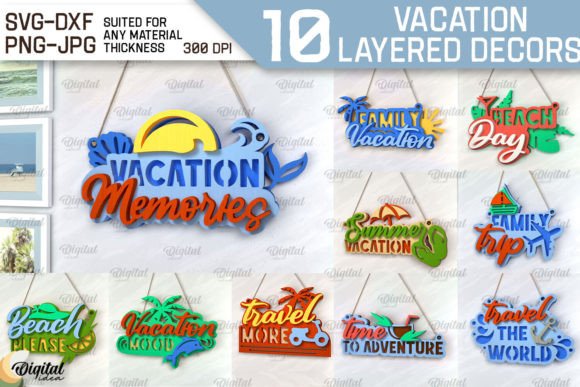 Vacation Layered Decor Laser Cut Bundle